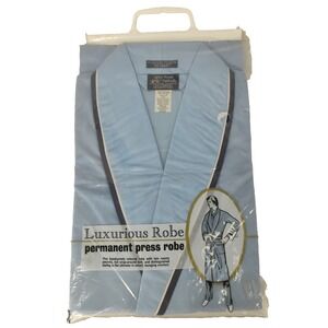 New Vintage After‎ Hours Diplomat Luxurious Robe Blue w/Belt Size XL Extra Large